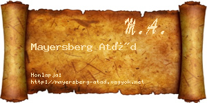 Mayersberg Atád névjegykártya